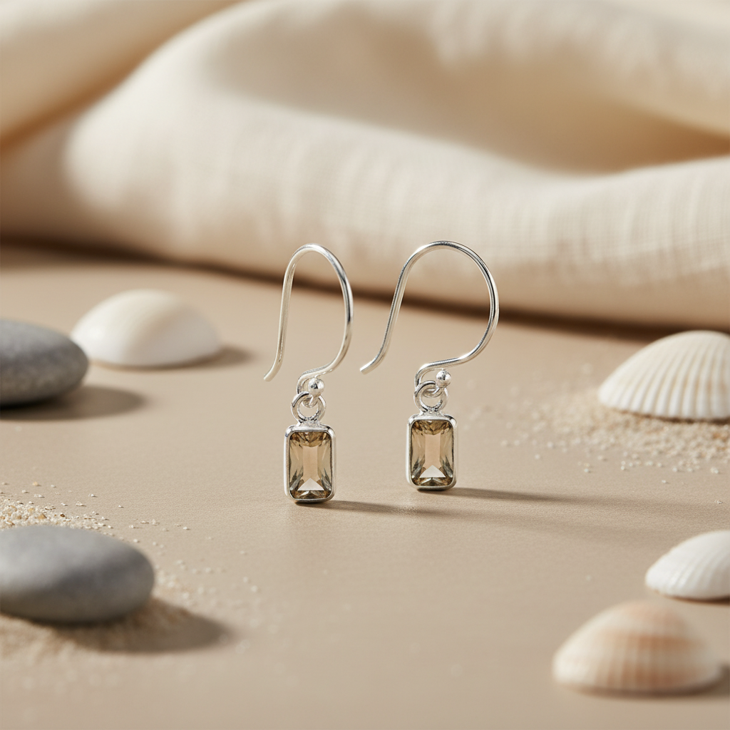 925 Silver Citrine Drop Earrings | Women's Jewelry Gift