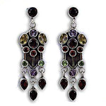 Load image into Gallery viewer, 925 Silver Multi-Gemstone Chandelier Earrings | Women's Jewelry
