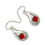 Load image into Gallery viewer, Silver Carnelian Teardrop Earrings for Women | Gemstone Jewelry
