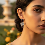 Load image into Gallery viewer, Silver Garnet &amp; Crystal Earrings for Women | Dangle Jewelry
