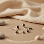 Load image into Gallery viewer, 925 Silver Garnet Drop Earrings for Women | Teardrop Jewelry
