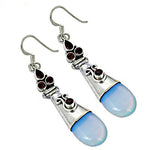 Load image into Gallery viewer, 925 Silver Chalcedony &amp; Garnet Earrings for Women | Dangle Earrings
