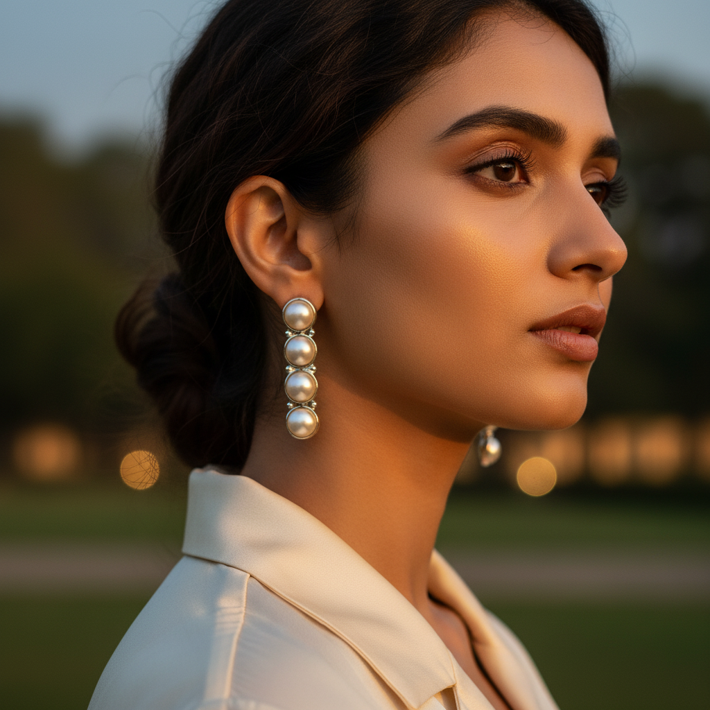 925 Silver Pearl Drop Earrings for Women | Elegant Jewelry