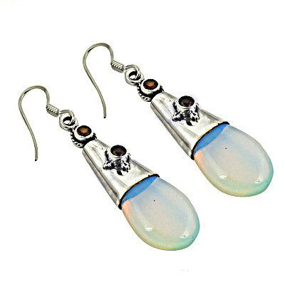 925 Silver Opalite Drop Earrings for Women | Gemstone Jewelry