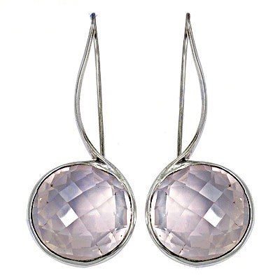 925 Silver Rose Quartz Drop Earrings for Women | Gift