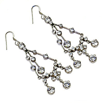 Silver Dangle Earrings with Cubic Zirconia | Women's Jewelry Gift
