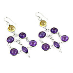 Load image into Gallery viewer, 925 Silver Amethyst Drop Earrings for Women | Gemstone Jewelry
