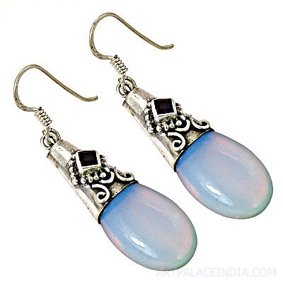 925 Silver Blue Opal Drop Earrings for Women | Gift Jewelry