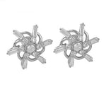 Load image into Gallery viewer, Silver Cubic Zirconia Flower Stud Earrings | Women's Jewelry Gift
