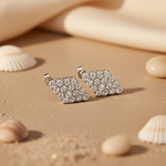 Load image into Gallery viewer, Silver Stud Earrings with Cubic Zirconia for Women
