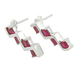 Load image into Gallery viewer, 925 Silver Ruby Stud Earrings for Women | Dainty Jewelry
