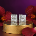 Load image into Gallery viewer, Silver Square Stud Earrings | Cubic Zirconia | Women&#39;s Jewelry Gift
