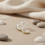 Load image into Gallery viewer, 925 Silver Citrine Hoop Earrings for Women | Gemstone Jewelry
