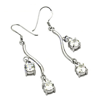 925 Silver Cubic Zirconia Dangle Earrings for Women