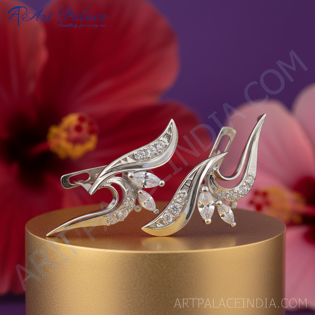 925 silver cubic zirconia earrings for women | elegant jewelry