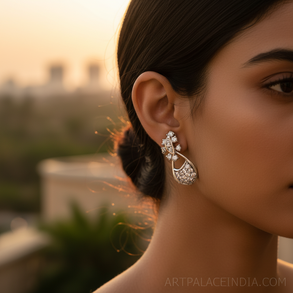 925 Silver Cubic Zirconia Stud Earrings for Women | Gift Jewelry