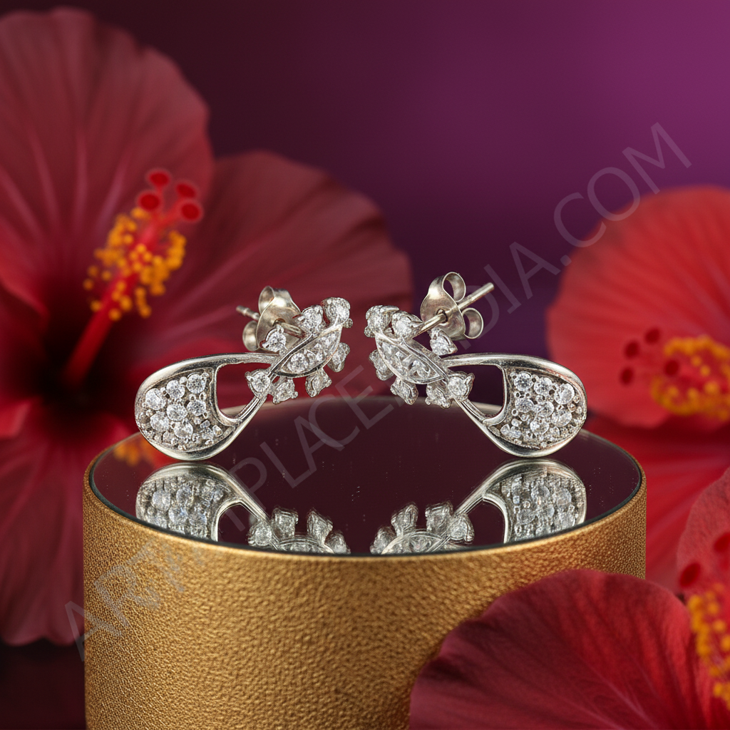 925 silver cubic zirconia stud earrings for women | gift jewelry