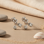 Load image into Gallery viewer, Silver Cubic Zirconia Earrings for Women | Daily Wear Jewelry
