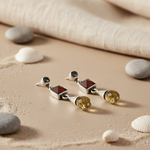 Load image into Gallery viewer, 925 Silver Citrine &amp; Carnelian Drop Earrings for Women
