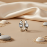 Load image into Gallery viewer, Silver Cubic Zirconia Hoop Earrings | Women's Daily Wear
