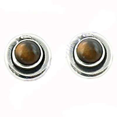 925 Silver Tiger Eye Stud Earrings | Gemstone Jewelry for Women