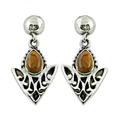 925 Silver Tiger Eye Earrings for Women | Dangle Earrings