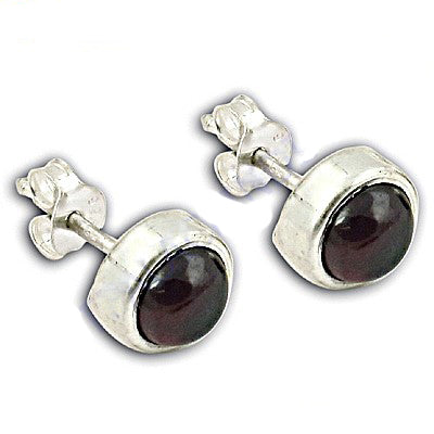 925 Silver Garnet Stud Earrings for Women | Gemstone Jewelry
