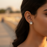 Load image into Gallery viewer, 925 Silver Stud Earrings | Round Gemstone Studs for Women
