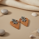 Load image into Gallery viewer, Silver Statement Earrings with Stone | Women's Jewelry Gift
