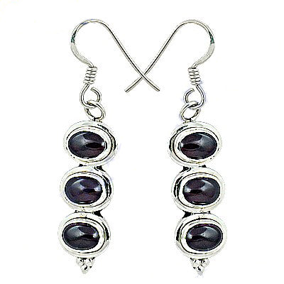 925 Silver Black Onyx Drop Earrings for Women | Gemstone Jewelry