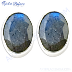 Load image into Gallery viewer, Labradorite Stud Earrings | 925 Sterling Silver | For Women
