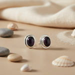 Load image into Gallery viewer, 925 Silver Stud Earrings with Black Pearl for Women | Gift
