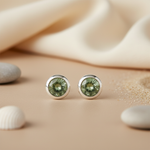 Load image into Gallery viewer, 925 Silver Green Gemstone Stud Earrings | Women's Jewelry
