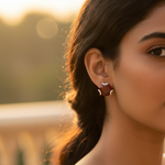 Load image into Gallery viewer, Silver Garnet Stud Earrings for Women | Daily Wear Jewelry
