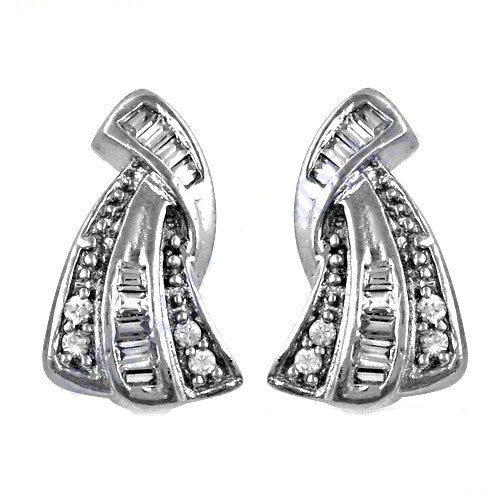 Silver Diamond Stud Earrings for Women | Elegant Jewelry Gift