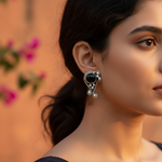 Load image into Gallery viewer, 925 Silver Black Onyx Stud Earrings for Women | Daily Wear
