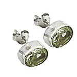 Load image into Gallery viewer, 925 Silver Peridot Stud Earrings for Women | Green Gemstone Jewelry
