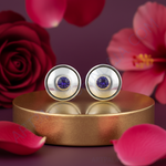 Load image into Gallery viewer, 925 Silver Stud Earrings with Blue Gemstone for Women
