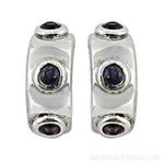 Load image into Gallery viewer, 925 Silver Sapphire Hoop Earrings | Women's Gemstone Jewelry
