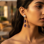 Load image into Gallery viewer, 925 Silver Amethyst Drop Earrings | Women's Dangle Earrings
