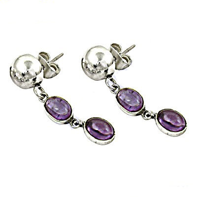 925 Silver Amethyst Drop Earrings | Women's Dangle Earrings