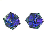 Load image into Gallery viewer, Mystic Topaz Gemstone Stud Earrings | Hexagon Earrings | Gift
