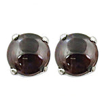 Load image into Gallery viewer, Silver Stud Earrings | Round Gemstone Studs for Women
