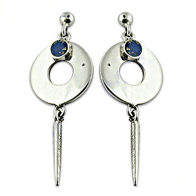 925 Silver Blue Stone Dangle Earrings for Women | Gift