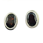 Load image into Gallery viewer, Silver Stud Earrings with Black Gemstones | Women's Jewelry

