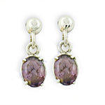 Load image into Gallery viewer, 925 Silver Oval Amethyst Drop Earrings for Women | Gift

