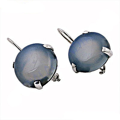 Silver Blue Gemstone Drop Earrings for Women | Daily Wear