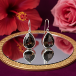 Load image into Gallery viewer, 925 Silver Smoky Quartz Teardrop Earrings for Women
