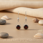 Load image into Gallery viewer, 925 Silver Black Gemstone Teardrop Earrings for Women
