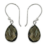 Load image into Gallery viewer, Smoky Quartz Teardrop Earrings in Sterling Silver for Women
